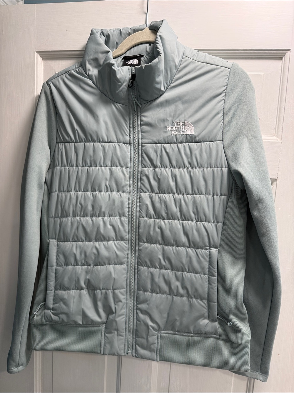 The North Face Women's Pale Blue/ Green Quilted Hybrid Jacket